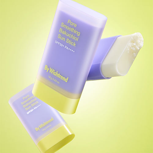 Three ByWishtrend sun sticks floating with light green background