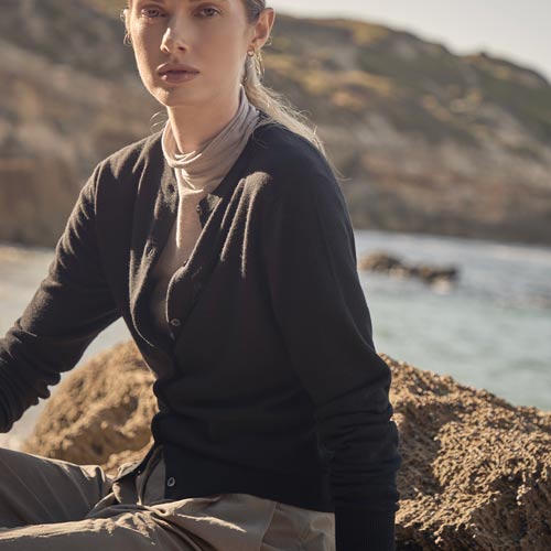 Elune Mode Layered Cardigan Resort Look at the Beach