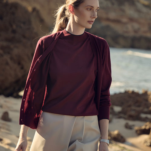 Elune Mode Women’s Burgundy Cardigan Beach Look
