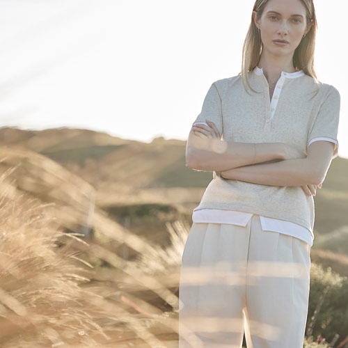 Elune Mode Women’s Golfwear Polo Top in Natural Light