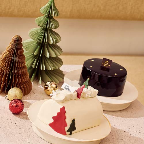 Godiva Christmas Duo Cake Styling