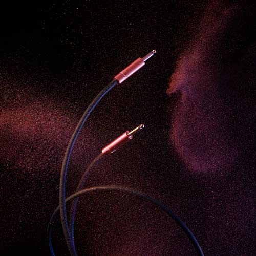 TS 커넥터가 장착된 듀얼 케이블 이미지 Dual TS audio cable with 6.3mm connectors