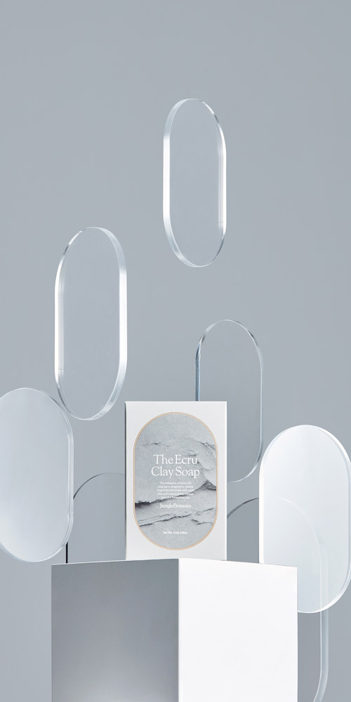 Jungle Botanics 클레이 비누와 투명 아크릴 오브제 구성 Jungle Botanics clay soap with transparent acrylic objects