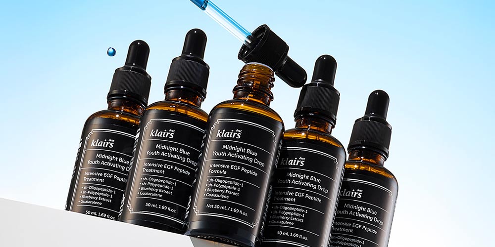 Klairs Midnight Blue Drop Lineup – Functional Still Life with Dropper