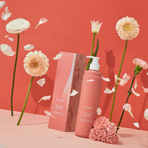 Oseque Peach Flower Body Lotion Ad Image