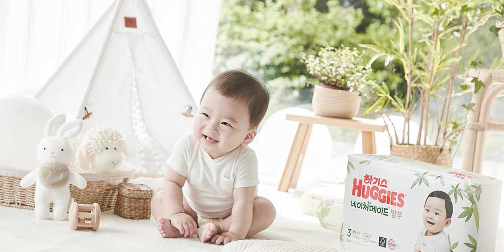 Huggies Naturemade Diaper and Baby in Cozy Room