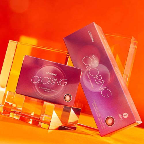 LensMe QLORING Contact Lens Package on Orange Set