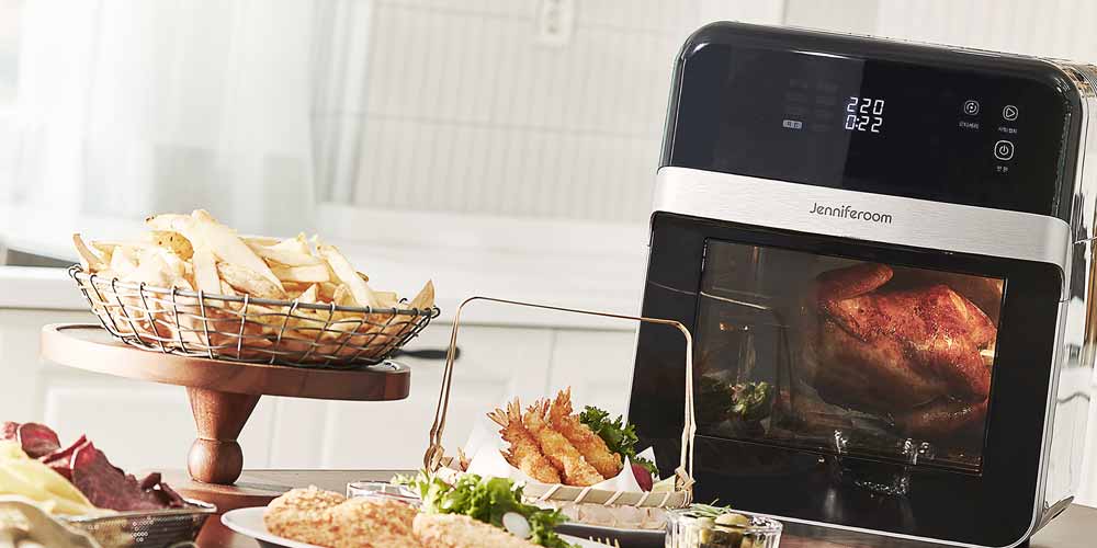 Jenniferroom Air Fryer Rotisserie Chicken Side View
