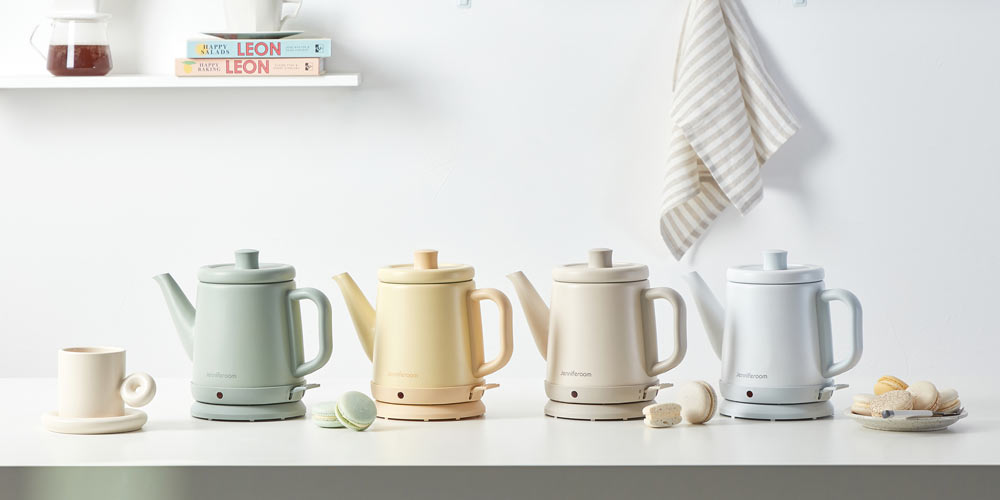 제니퍼룸 전기주전자 4종 컬러 시리즈 제품 사진 Product photo of Jenniferroom electric kettle 4-color series