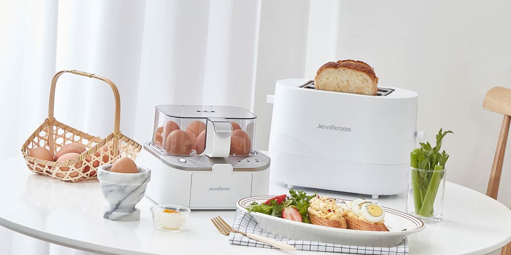 Jenniferroom White Toaster Egg Cooker Breakfast