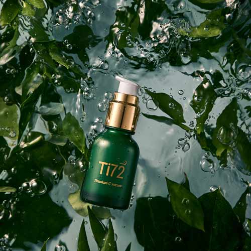 Humedical Ti72 Serum with Water and Green Leaves