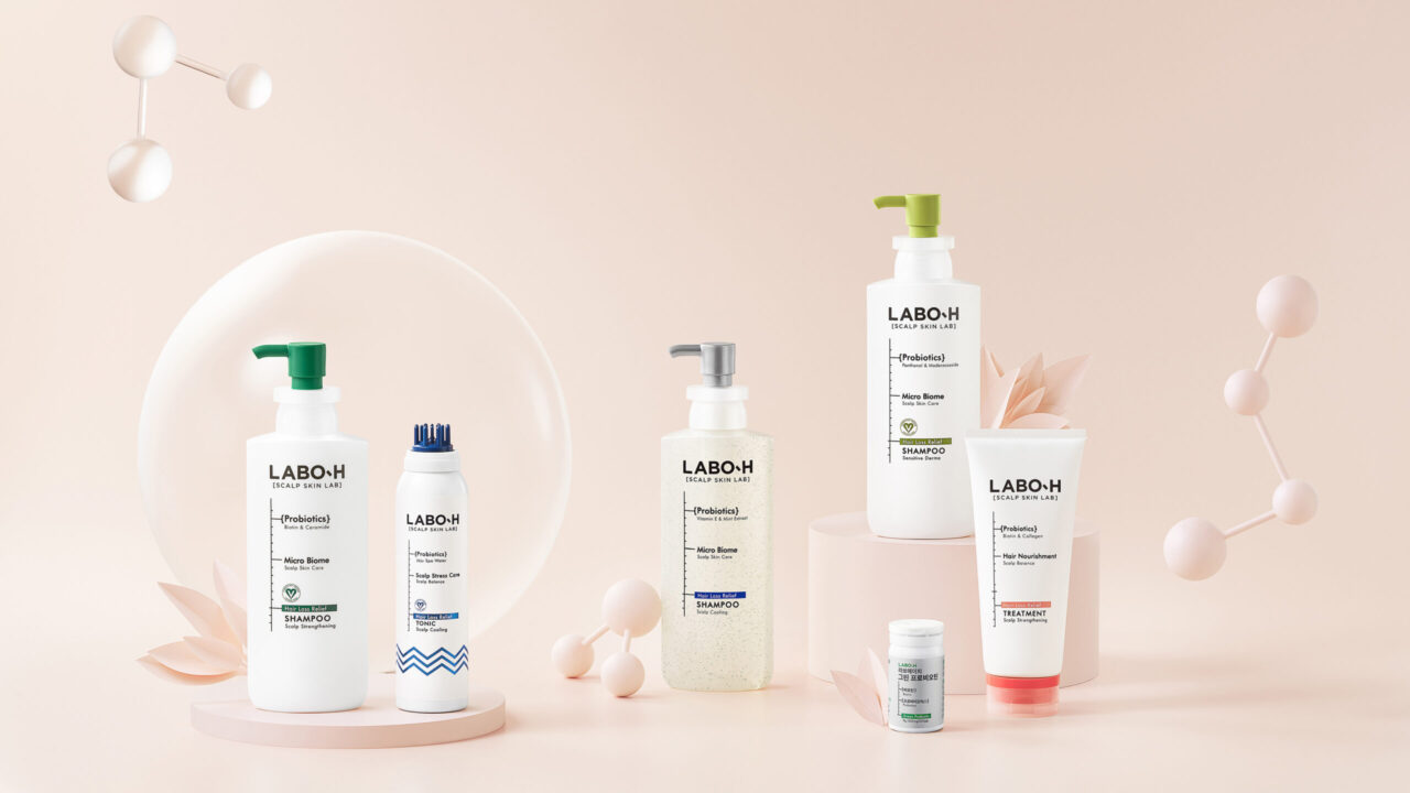 라보에이치 탈모 완화 샴푸와 트리트먼트 제품 세트 사진 LABO-H Hair Loss Relief Shampoo and Treatment Product Set Image